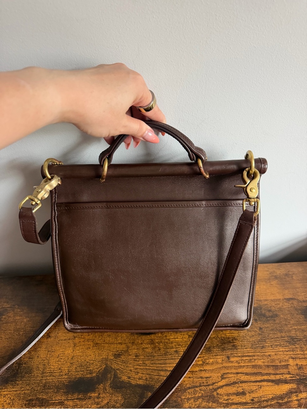 Vintage Coach Legacy Leather Briefcase Crossbody Bag Brown F7U-9927 - Picture 9 of 16
